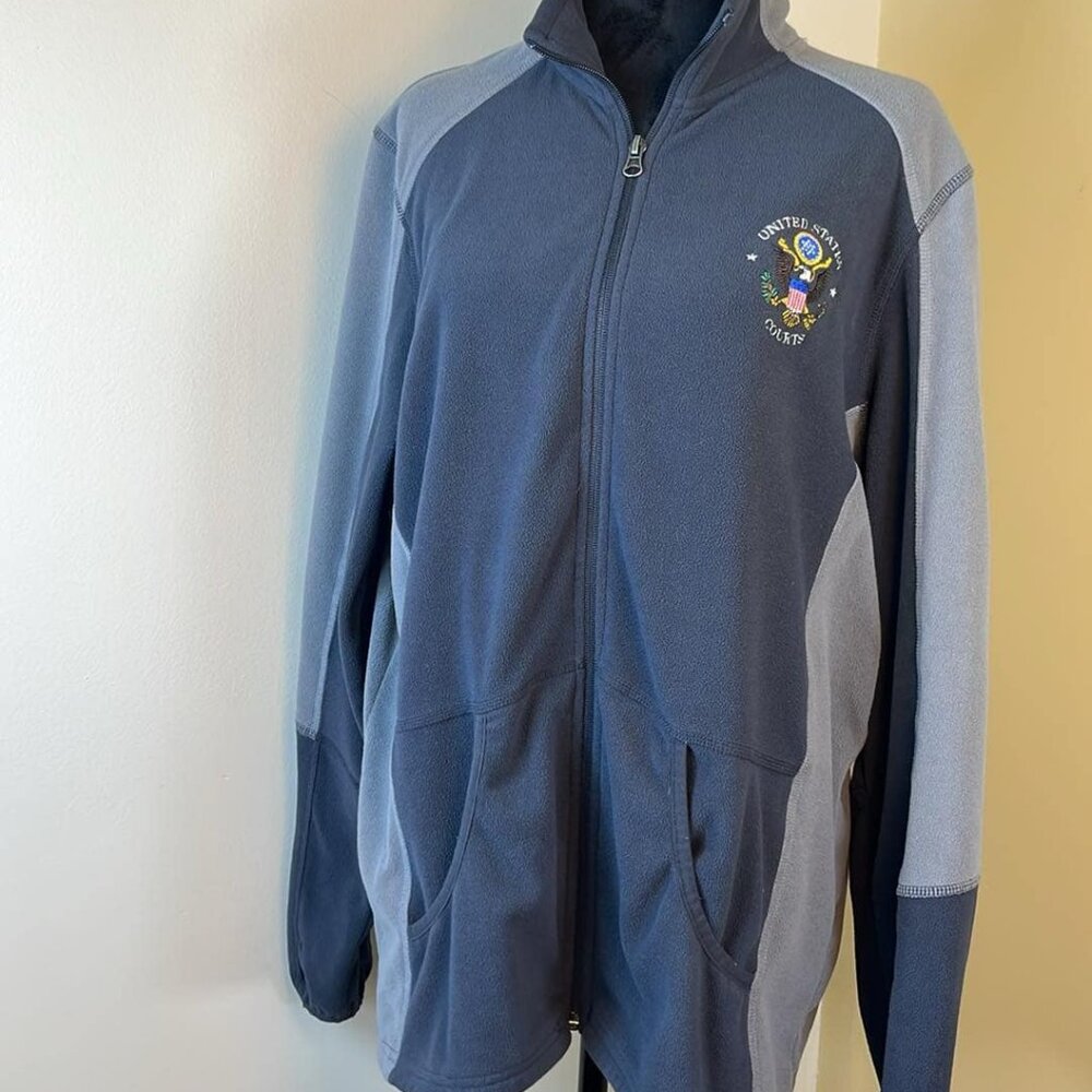 United States Courts Woman's‎ XXL Fleece Zip Jacket Tourist Souvenir Patriotic